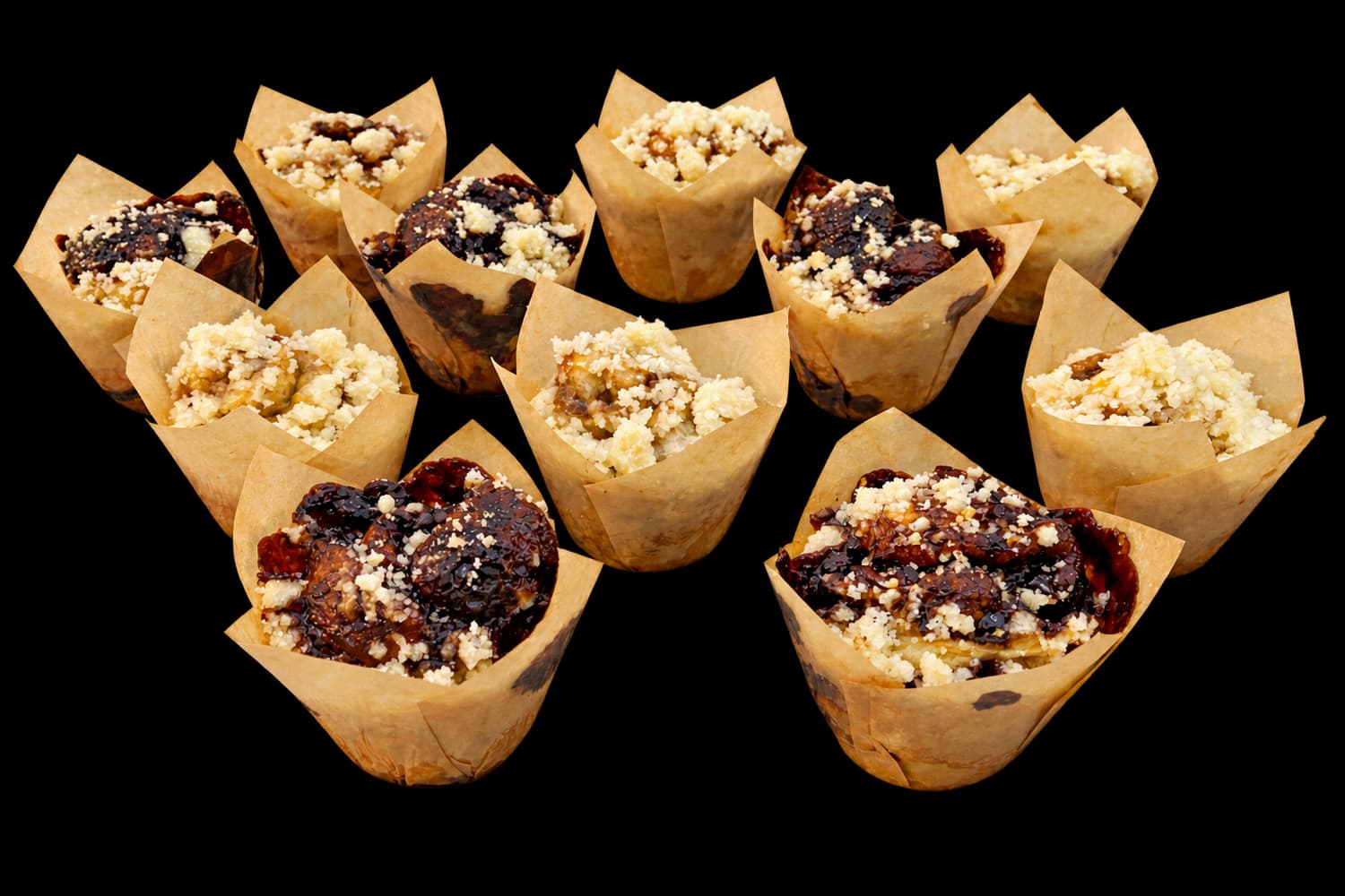 An assortment of handmade babka muffins